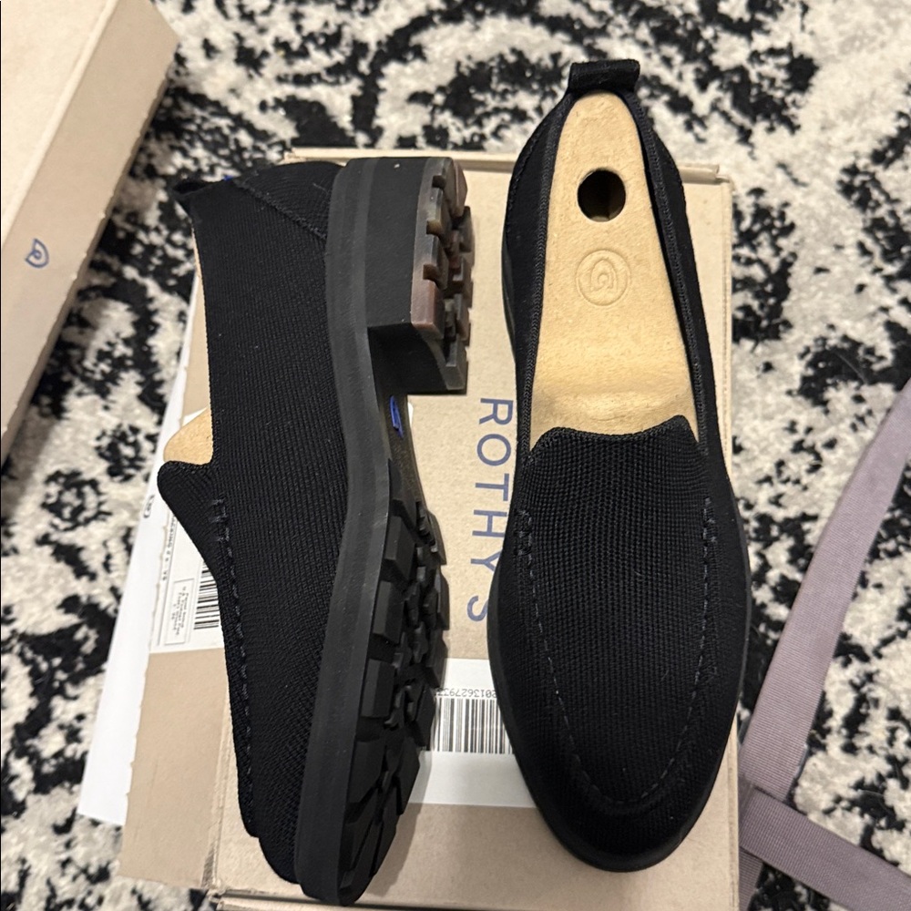 Rothy's Black Knit Penny Loafers - Picture 2 of 5